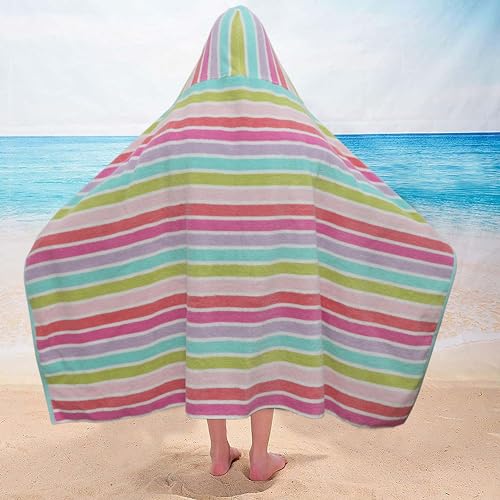 Kids Hooded Bath & Beach Towel Wrap - 100% Ring Spun Cotton 30x60