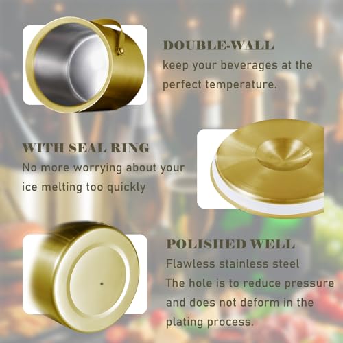 Gold 3L Double Wall Ice Bucket with Lid & Tongs – Stylish Bar Chiller