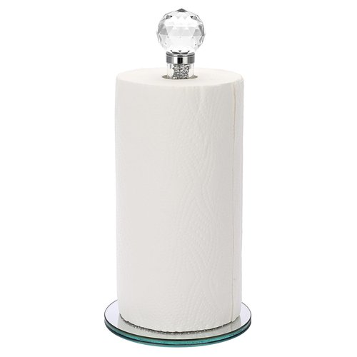 Sumnacon Paper Towel Holder,Crystal Free Standing Paper Towel Roll Holder for Bathroom Bling Kitchen Countertop Paper Towel Holdesr Gorgeous Silver Paper Towel Holders for Kitchen Bathroom Countertop