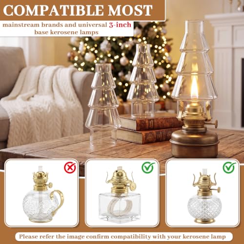 Ropoloogy 6-Piece Oil Lamp Chimney Replacement—3 x 8.3 in Clear Glass Shade, Variation 6