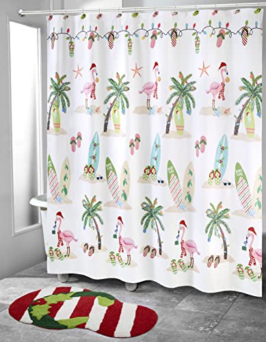 Avanti Linens Christmas Flamingo Shower Curtain 72x72 Polyester