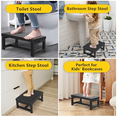 Heavy-Duty Wooden Step Stool for High Beds - 450lb Capacity Anti-Slip Stool