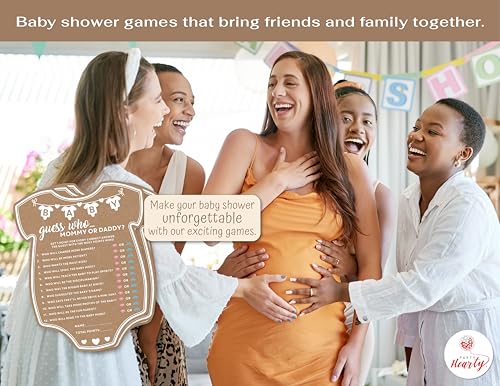 Party Hearty Kraft Guess Who Mommy or Daddy Baby Shower Game Set - 50 Cards