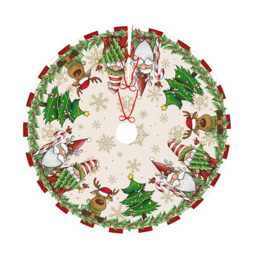 Majoug Santa Claus Gnome Christmas Tree Skirt 36 Inch Holiday Home Decor