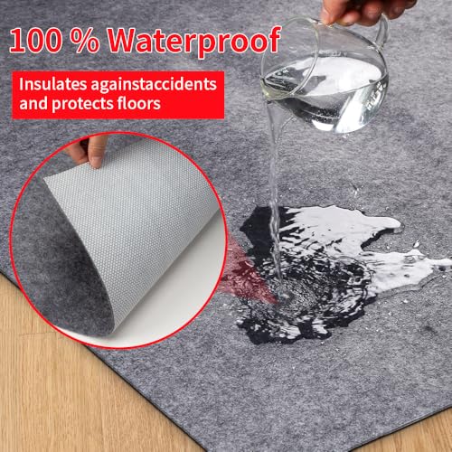 6ft Round Waterproof Non-Slip Rug Pad, 1/4 Inch Thick Carpet Underlay