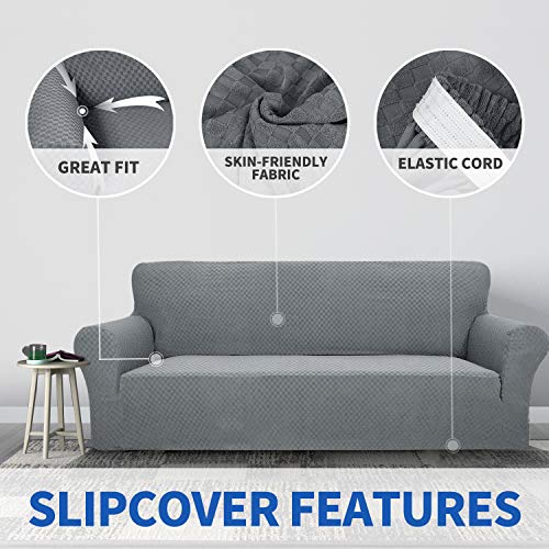 High Stretch Jacquard Couch Cover for 3 Cushion Sofa - Furniture Protector