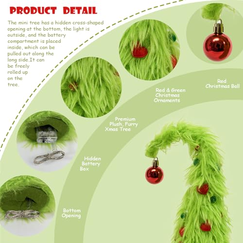 Decxmas 1ft Bendable Mini Christmas Tree with Lights - Ball Variant