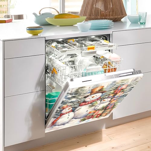 ALAZA Snowman Landscape Dishwasher Magnet Cover Front Door 23x26 in - decorative fridge panel