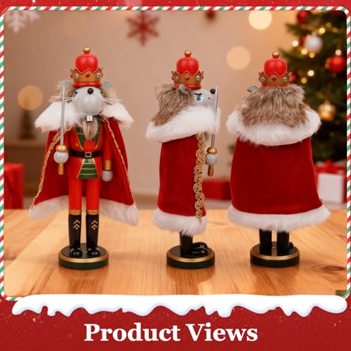 12-Inch Mouse King Nutcracker with 12 Nutcracker Ornaments - Anwenk Christmas Decor