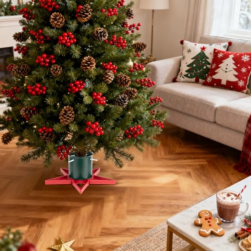 Heavy-Duty Metal Christmas Tree Stand for Real Trees Up to 6.5 Ft