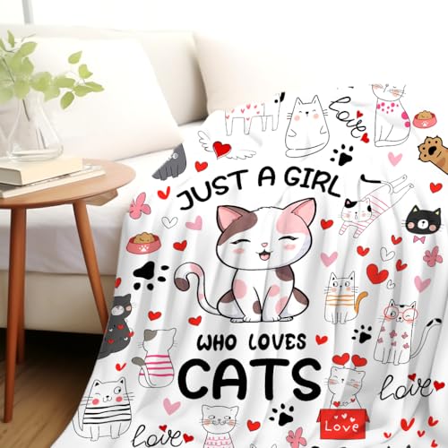 Cat Mom Blanket - 60x50 Inches, Soft Flannel Gift for Cat Lovers - Cats 1 Design