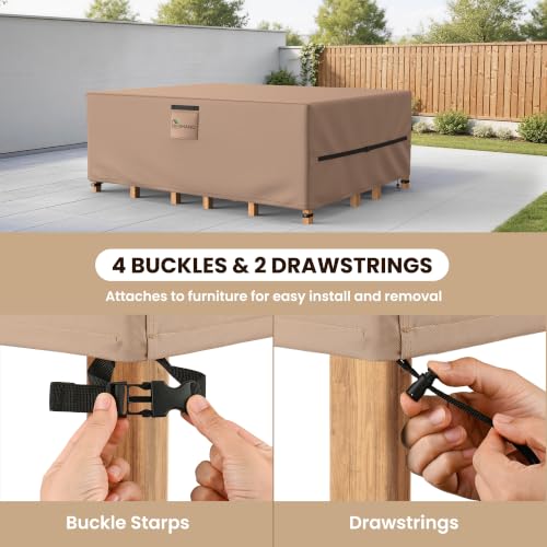 Heavy-Duty Outdoor Furniture Cover 98"L x 78"W x 30"H - Waterproof Weather Protection