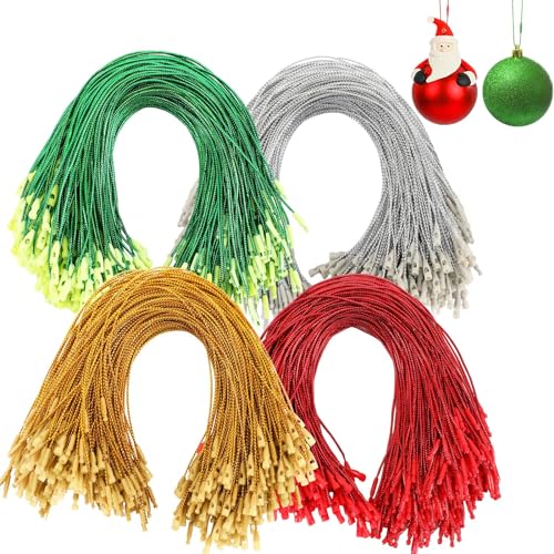600Pcs Christmas Ornament Hooks with Snap Lock - Holiday Ornament Strings