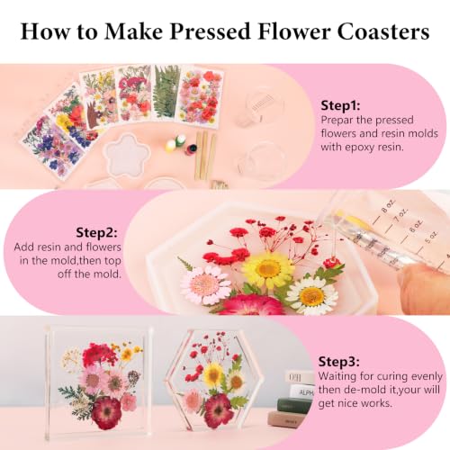 420 Pcs Real Dried Pressed Flowers & Leaves for Resin Crafts & DIY