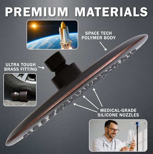 9-Inch Rainfall Showerhead, High-Flow Oil-Rubbed Bronze Shower Head