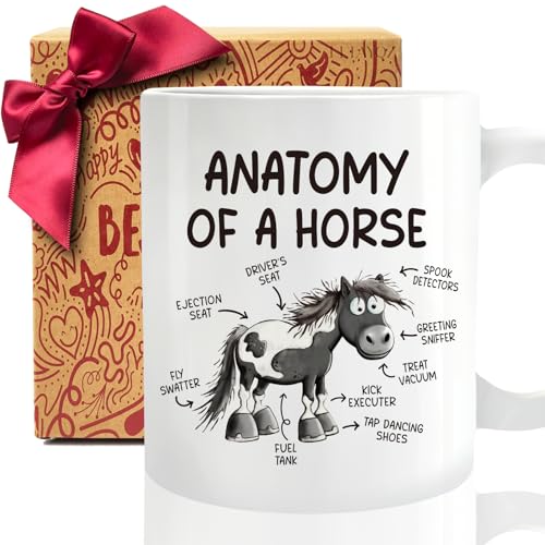 Funny Horse Mug Gift for Horse Lovers – Anatomy of a Horse 11oz Coffee Cup