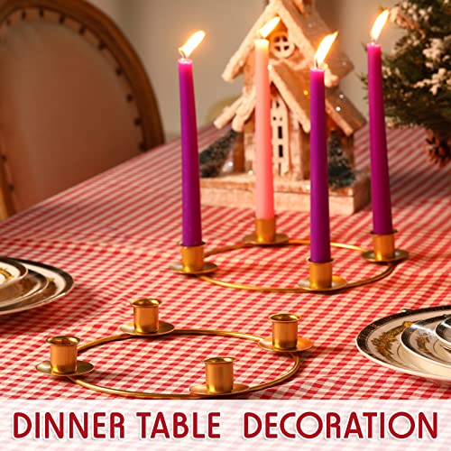 2-Pack Metal Advent Wreath Ring Candle Holder Set - DIY Centerpiece