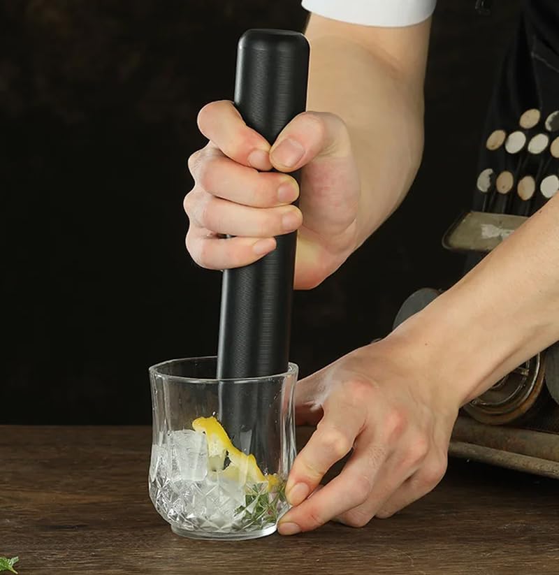 Cocktail Geek Black Cocktail Muddler - Heavy-Duty Bar Tool for Old Fashioned