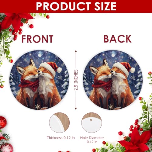 Velyra Fox Christmas Ornament 2026 Couples Woodland Animal Love Gift