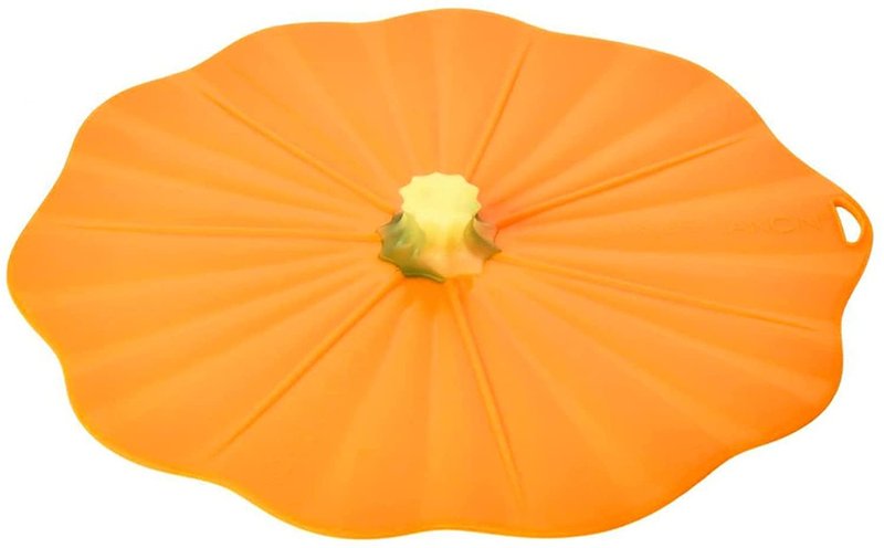 Charles Viancin Silicone Lid - Pumpkin/Fall Theme - Airtight Microwave, Oven, Stovetop, and Dishwasher Safe Pan or Bowl Lid (8 Inch)