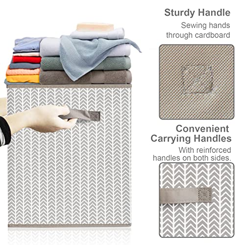 Extra Large Collapsible Toy Chest with Flip-Top Lid, Gray Tree Pattern