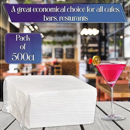 Perfect Stix 1-Ply White Cocktail Napkins - Pack of 500 for Beverages