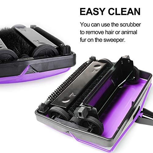 Yocada Manual Carpet Sweeper - Lightweight Hand Push Cleaner for Pet Hair & Dust