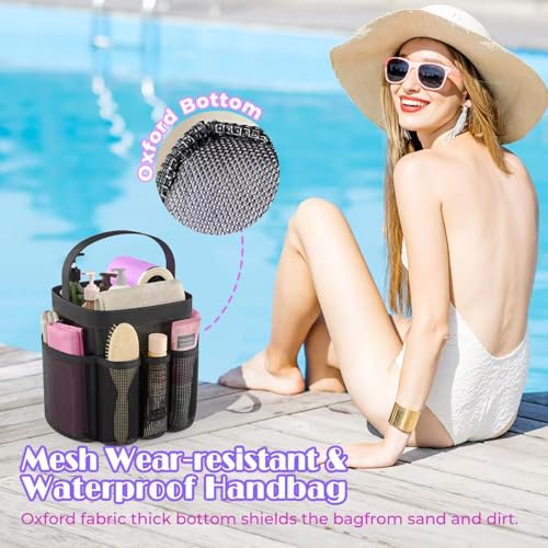 Portable Mesh Shower Caddy with 8 Pockets – Quick Dry Storage Bag