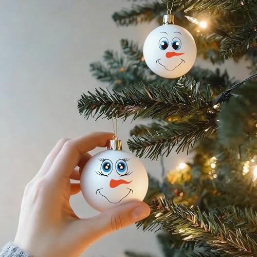 52PCS Snowman Face Stickers for DIY Christmas Crafts & Ornaments