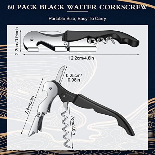 Raiten Black 60pcs Waiter's Corkscrew Wine Openers All-in-One Bottle Opener with Foil Cutter