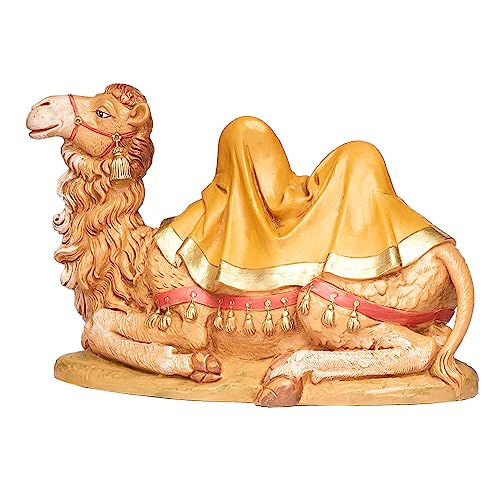 Seated Camel Nativity Figure, 12-Inch Hand-Painted Polymer Statue