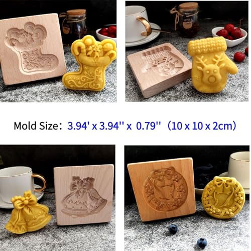 Christmas Wreath Wooden Cookie Molds – YingXue Beech Embossing Press for Baking