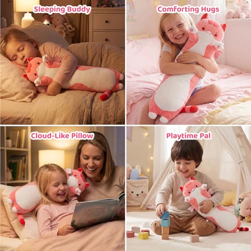 Mewaii Long Cat Plush Body Pillow - Soft Kawaii Pink Stuffed Animal