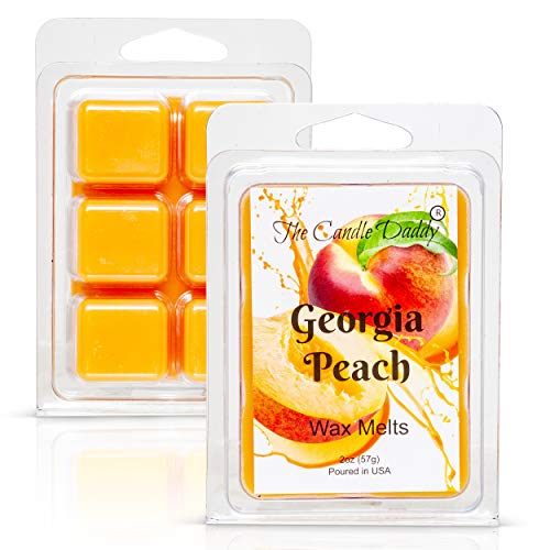 Georgia Peach Scented Wax Melts - 2 Ounce Pack with 6 Strongly Scented Cubes