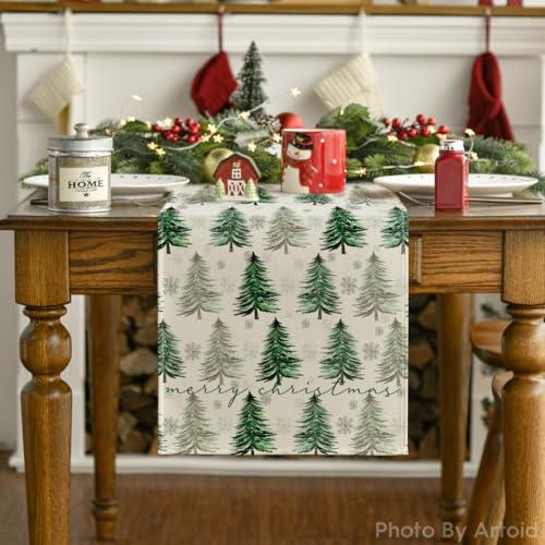 Artoid Mode 13 x 48 Inch Christmas Table Runner – Green
