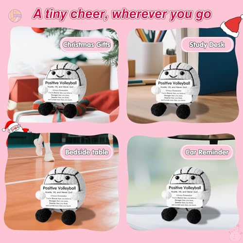 Handmade Crochet Volleyball Plush Toy with Encouragement Message Gift