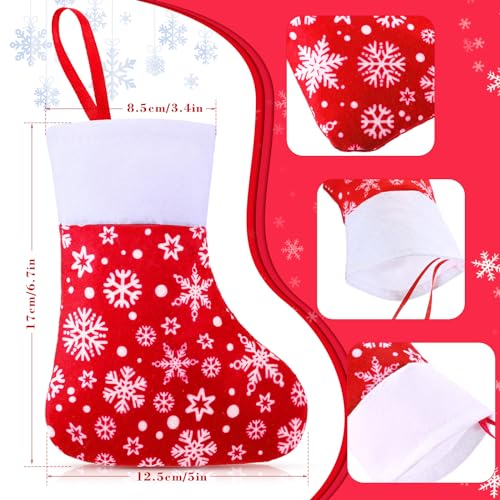 Hoosige Red Mini Christmas Stockings Bulk 6.7in for Holiday Decor, Pack of 60