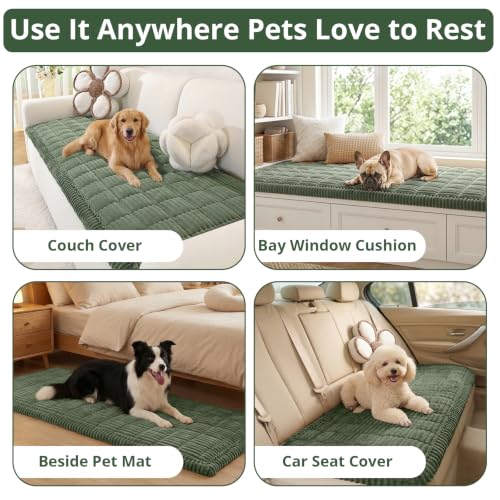 Washable Non-Slip Pet Couch Cover - Soft Plush Sofa Protector (27.6" x 59")