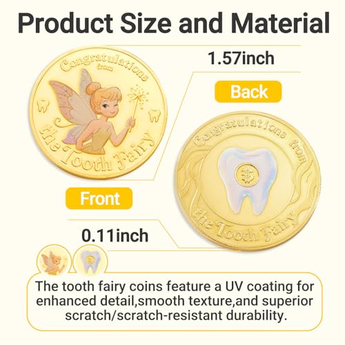 Tooth Fairy Coin Keepsake Kit - Golden Token, Pouch & Fairy Letter