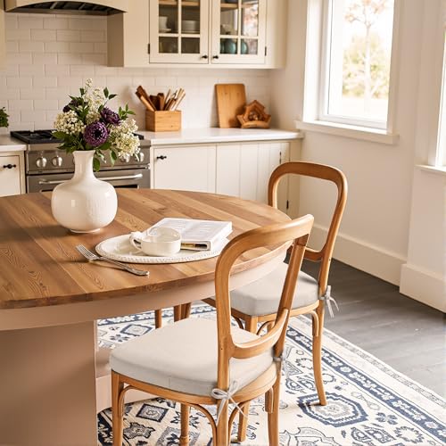 D-Shaped Dining Chair Cushions, 17x16 Inch Non-Slip Seat Pads, 4 Pack