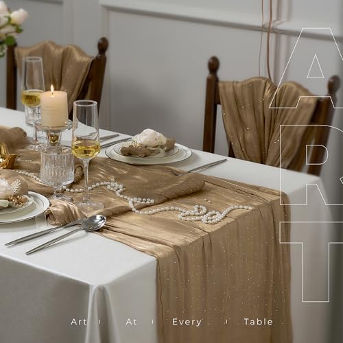 Leetaltree Champagne rhinestone Dazzle Table Runner 120in/10ft with Gift Set