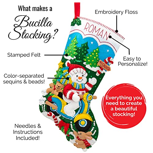 Bucilla Polar Bear Buddies Felt Stocking Kit – 18 Inch Christmas DIY