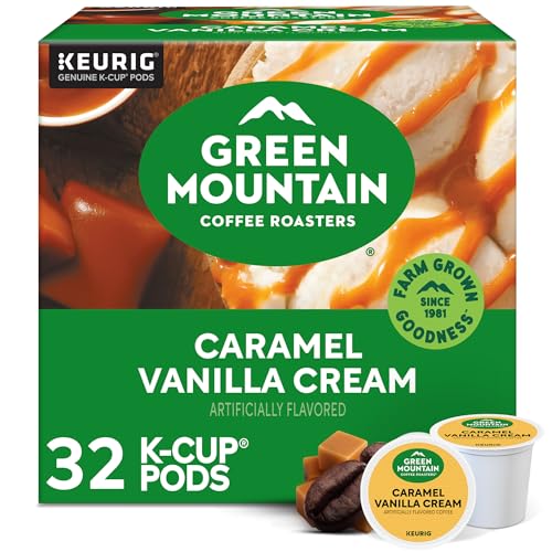 Green Mountain Caramel Vanilla Cream Coffee K-Cup Pods 32 Count