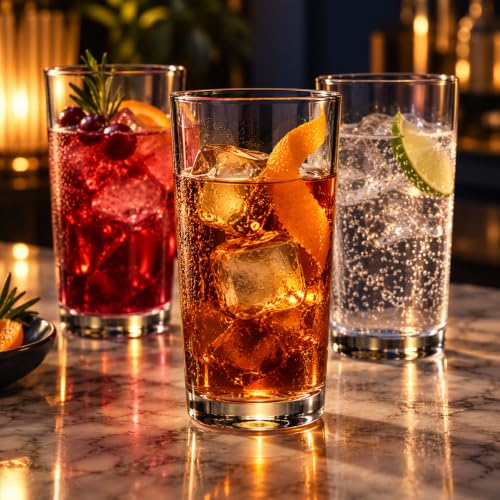Set of 10 Clear 16oz Stackable Drinking Glasses - Home Essentials & Beyond