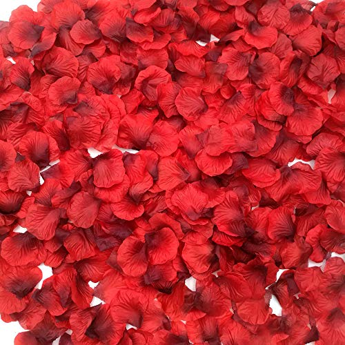 2200 Pcs Dark Red Silk Rose Petals for Romantic Night & Wedding Decor