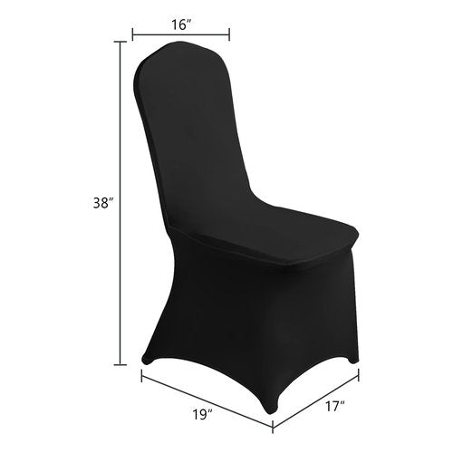 SuperO Waterproof Spandex Chair Cover 25PCS, Stretch Dining Chair Covers, Polyester Outdoor Chair Covers, Protector Stretch Chair Cover for Party Universal, Banquet, Wedding Event, Hotel(Black)
