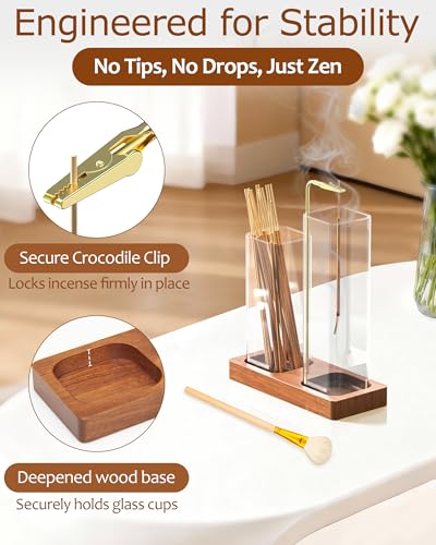 2-in-1 Upside Down Incense Holder with Ash Catcher and Storage Jars