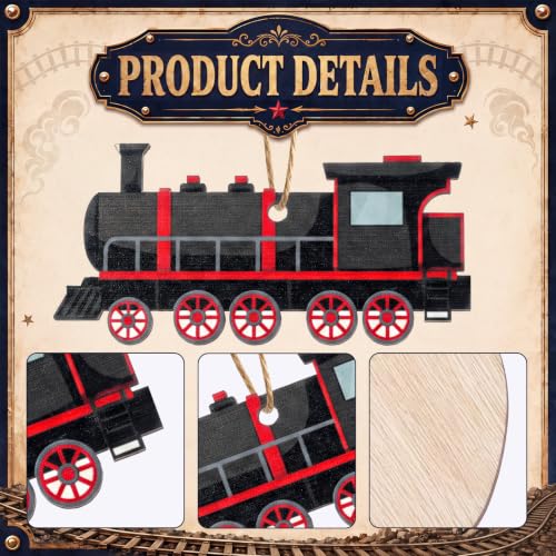 Oudain 24 Pcs Christmas Express Train Ornaments - Holiday Decorations