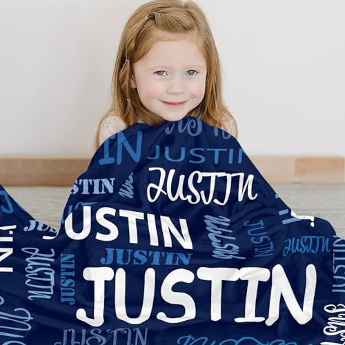 Personalized Name Custom Flannel Throw Blanket for Kids & Adults