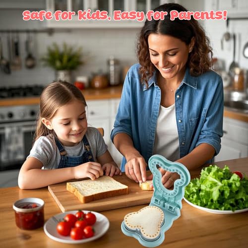 Mouse Sandwich Cutter and Sealer Stainless Steel Crustless Maker Blue
